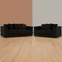 Dylan Jumbo Cord Fabric Corner Sofa with Cushions 3 Seaters, 2 Seaters L-Shape Sofa - Black