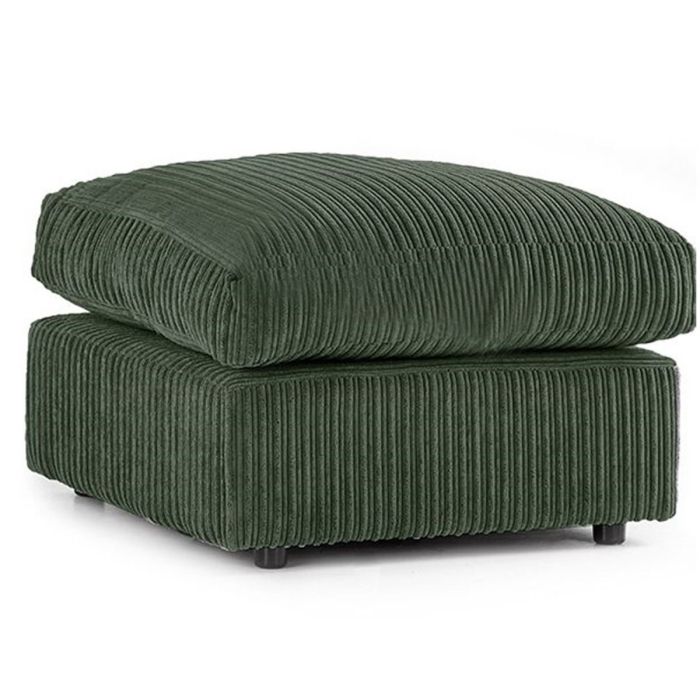 Dylan Jumbo Cord Fabric Corner Sofa with Cushions 3 Seaters, 2 Seaters L-Shape Sofa - Green
