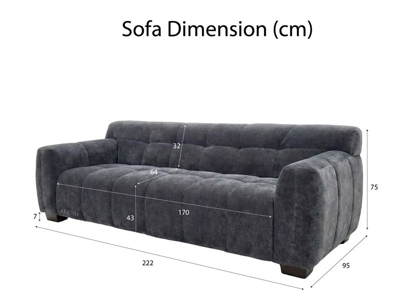 MNS Aluxo Harlem Sofa Range in Chocolate Velvet