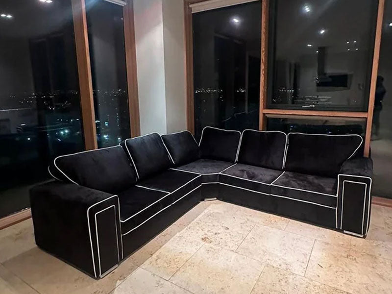 Corner Sofa Sloane Large 5 Seater Couch Silver | All Covers Removable & Washable