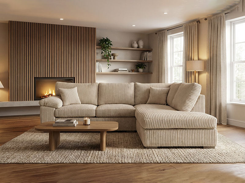 MNS Luxury Jumbo Cord Collection Corner Sofas - L Shape Sofa