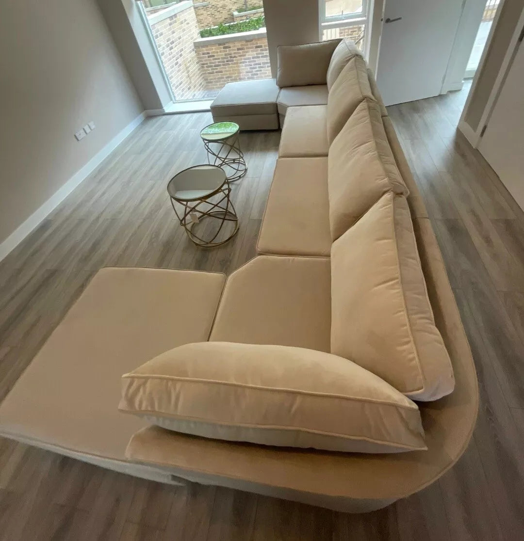 U Shape Sofa - Cinema U Shape Sofa Luxury XL Corner Chaise Sofa - Truffle
