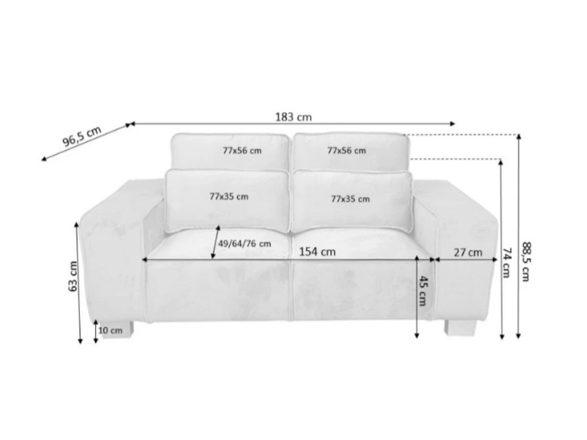 Sloane Luxury 3 Seaters Sofa Beige Plush Velvet | All Covers Washable