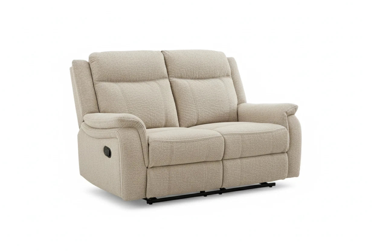 MNS Siyara Fabric Manual Recliner Sofa Set 3+2 Seater Beige - 3 and 2 Seater Recliner Sofa