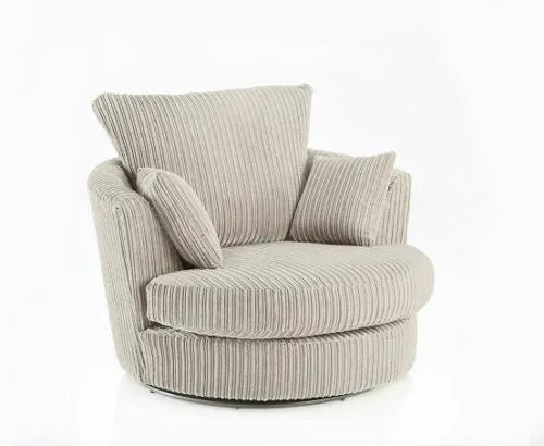 Jumbo Cord Swivel Chair Soft Cuddle