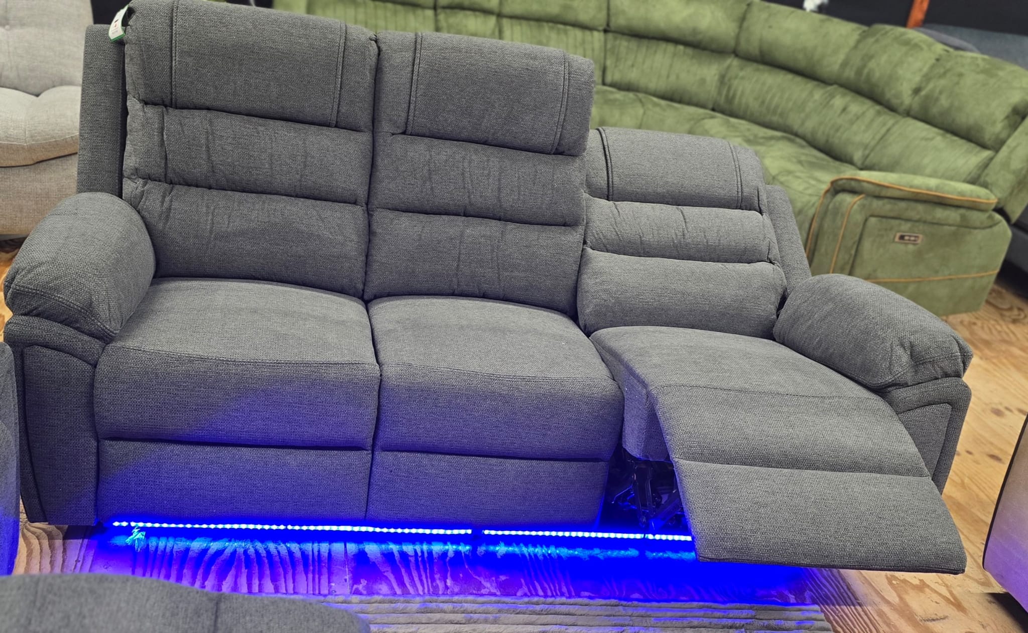 MNS Venice Fabric Electric Recliner Sofa Grey - 3+2 Seater Fabric Sofa