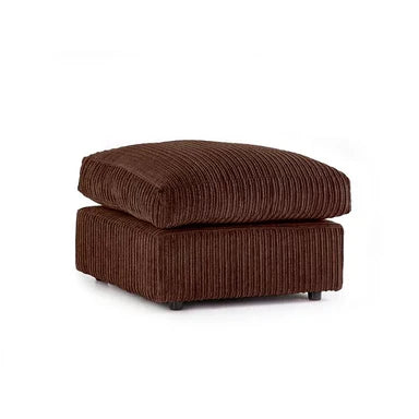 Dylan Jumbo Cord Fabric Corner Sofa with Cushions 3 Seaters, 2 Seaters L-Shape Sofa - Chocolate