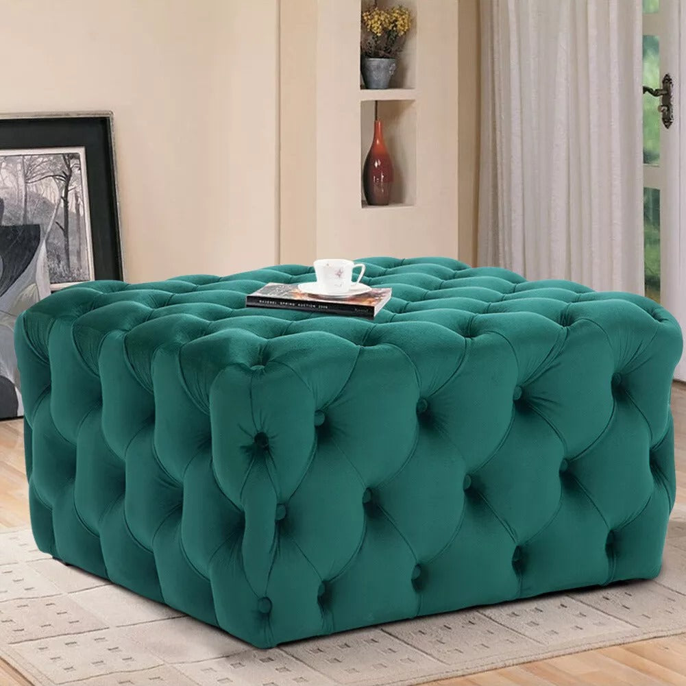 Moscow Chesterfield Velvet Coffee Table Footstool Available in All Size/ Colours