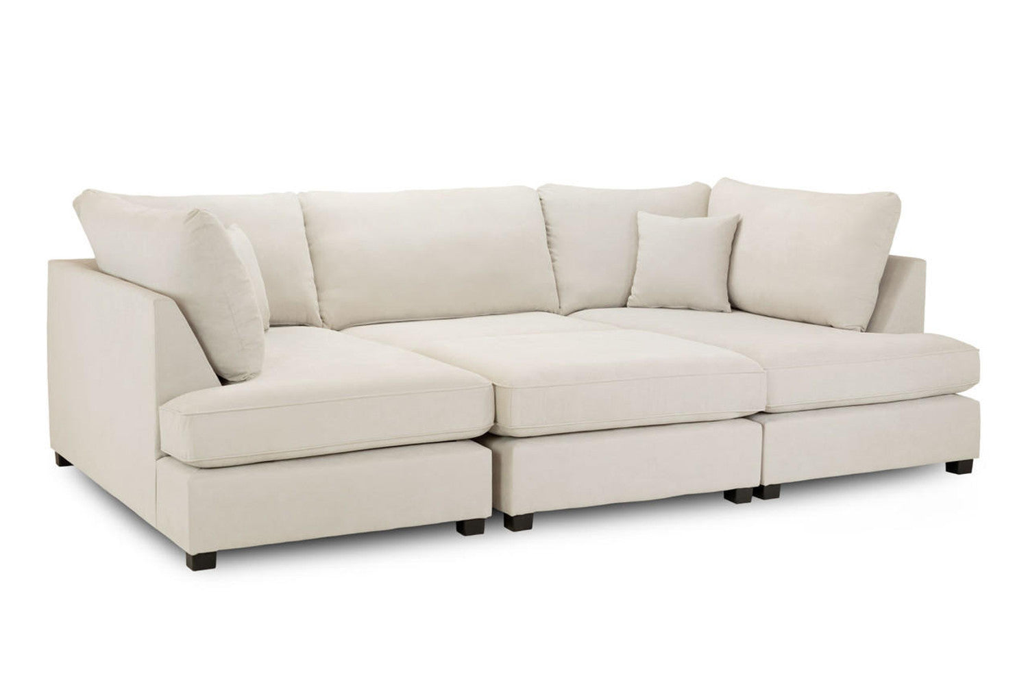 Carnaby Beige U Shape Corner Sofa Including Footstool