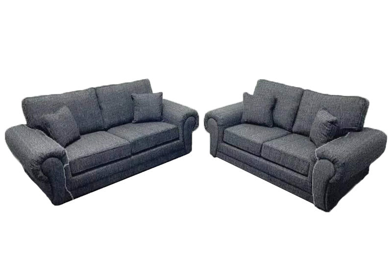 New Newton Fabric Comfy Grey Sofa High Back Cushions 3 Seater 2 Seater Armchair/2c2 Corner Couch