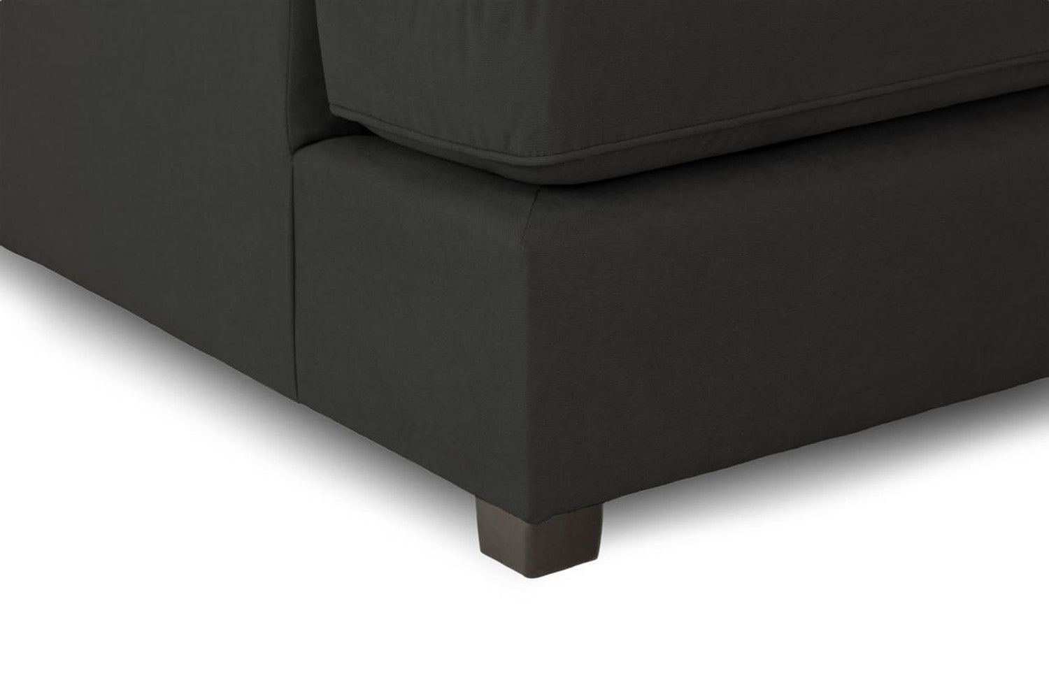 Carnaby Black U Shape Corner Sofa Black Kensington Fabric Including Footstool