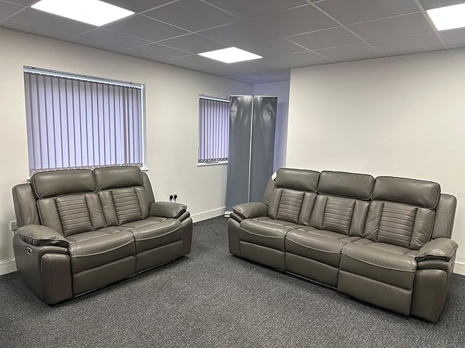 MNS Savilla Leather Electric Recliners Sofa With Cupholders – 3+2 Seater Sofa Set