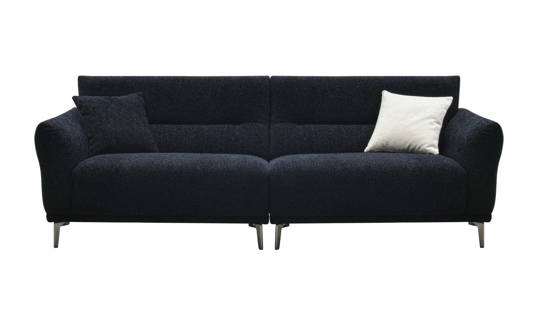 MNS Aluxo Albany Range Sofa in Midnight Black Lux Boucle Fabric - Deep Cushion Comfort