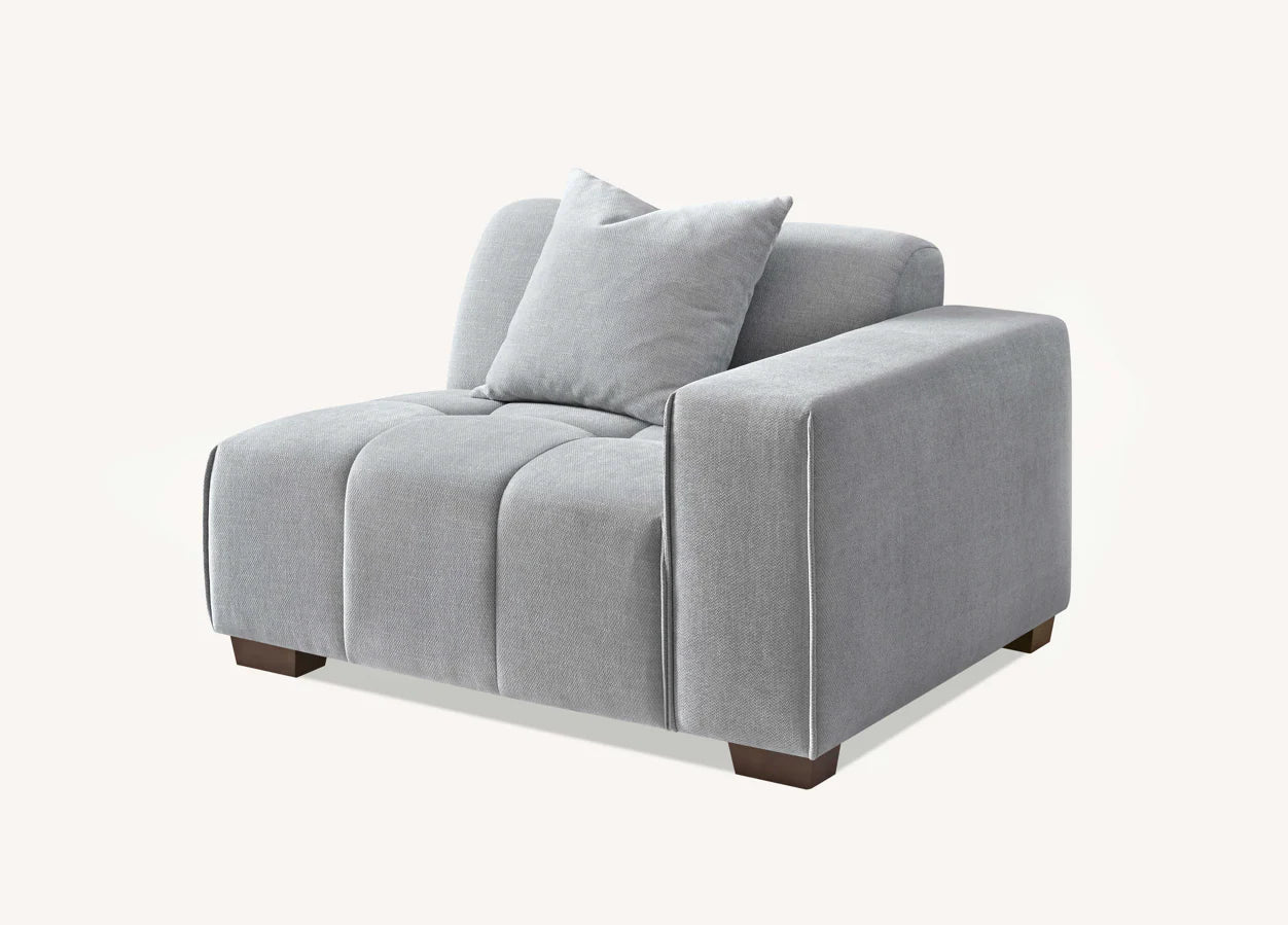 MNS Aluxo Leonard Left or Right Hand Corner Group in Cloudy Grey Boucle