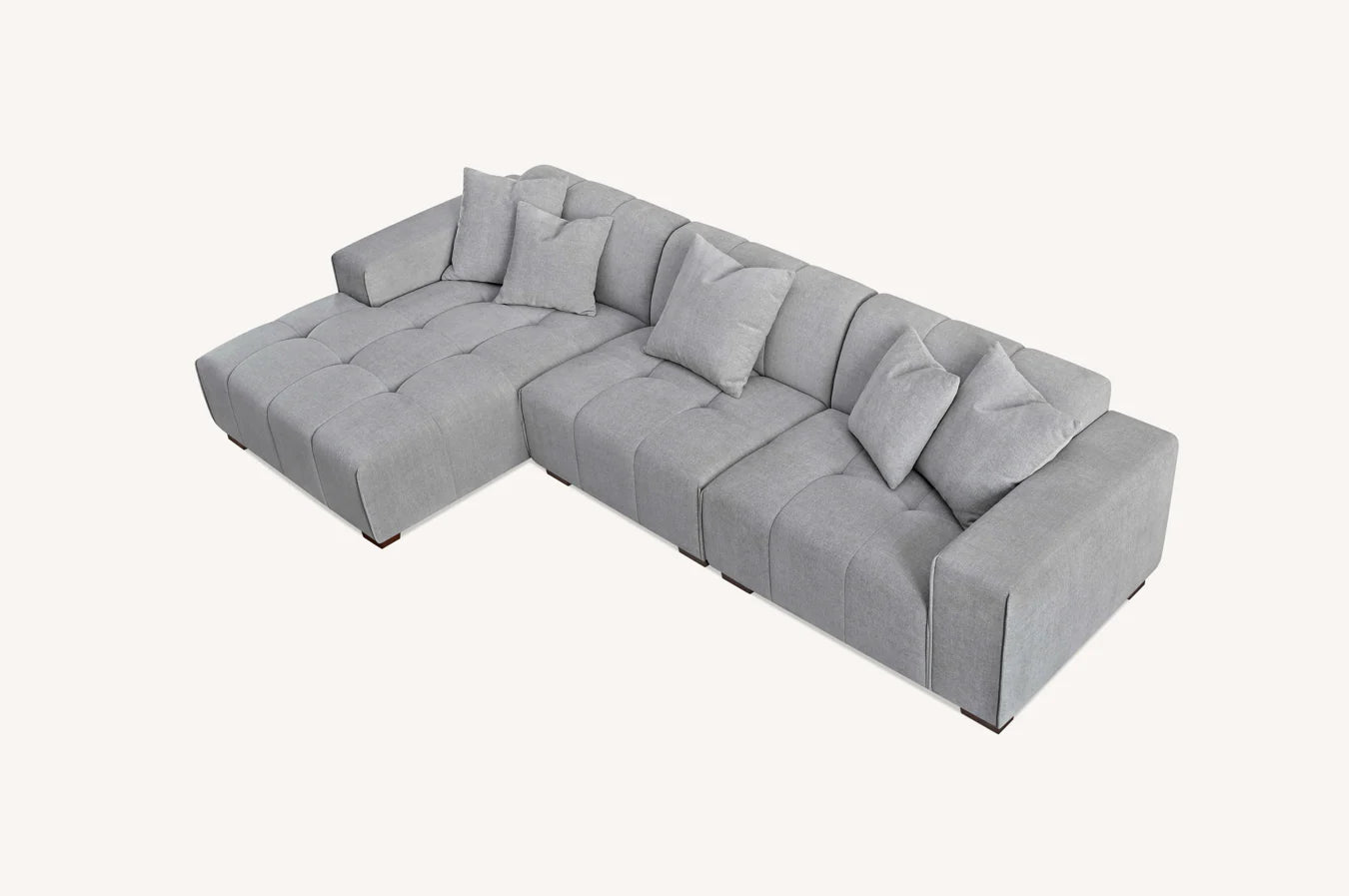 MNS Aluxo Leonard Left or Right Hand Corner Group in Cloudy Grey Boucle
