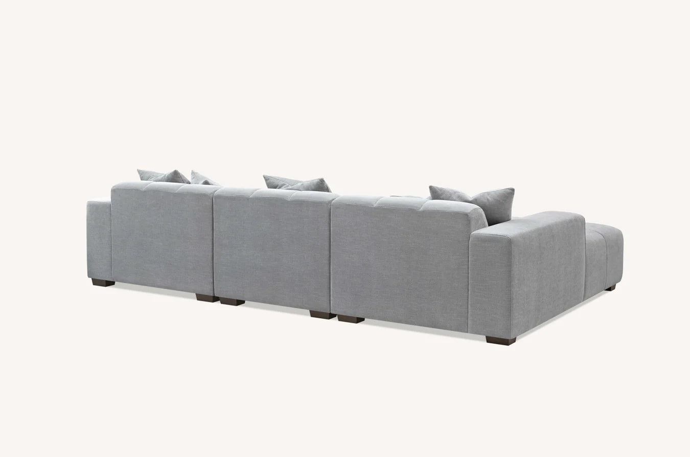 MNS Aluxo Leonard Left or Right Hand Corner Group in Cloudy Grey Boucle