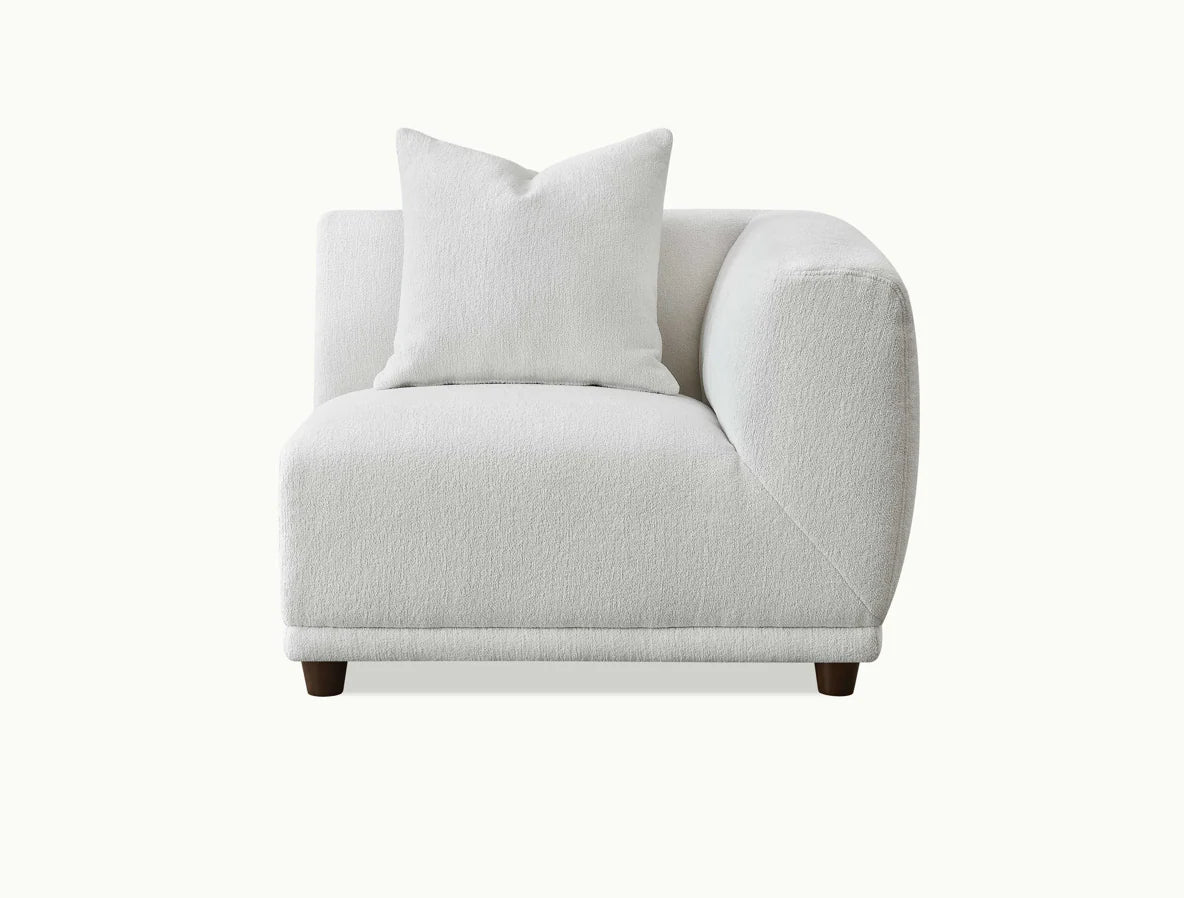 MNS Aluxo Lottie 5pc Modular Corner Sofa in Polar Boucle - L Shape Sofa - Customisable Layout