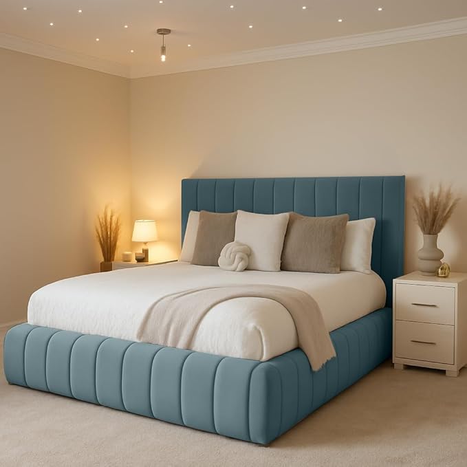 MNS Luxury Cloud Bubble Bed with Storage – Soft Upholstered Bed Frame Uk single Double King Super King