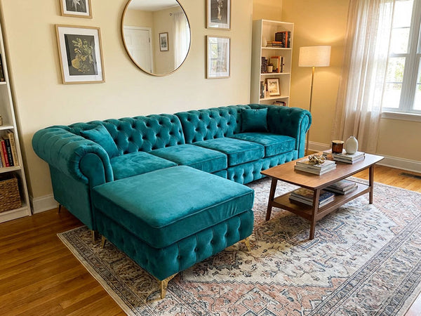 Royal Chesterfield Sofa in Plush Velvet Classic Sofa