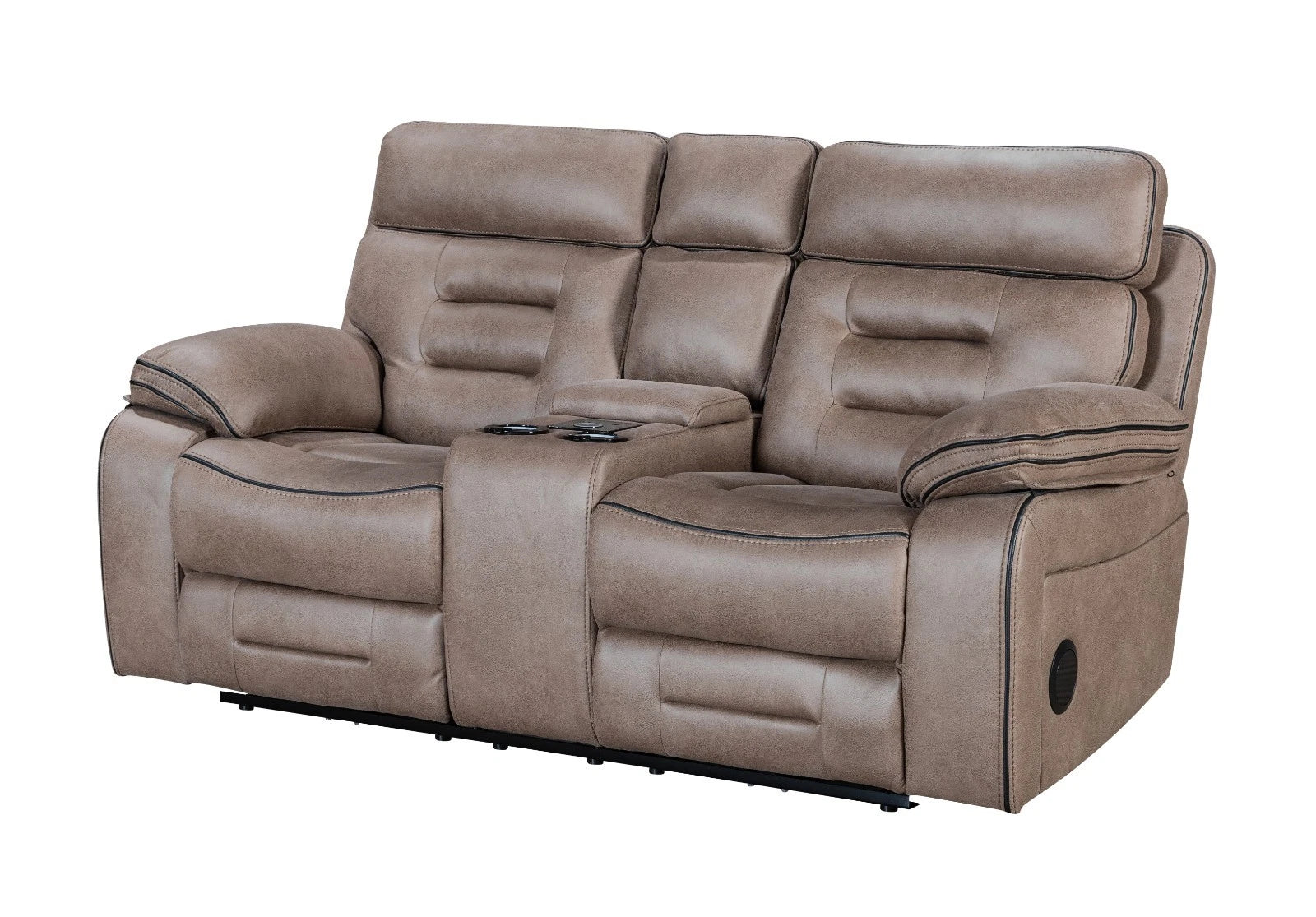 MNS Chelsea Electric Recliner Sofa Brown, Fabric, USB Ports, Hot &C Cupholder