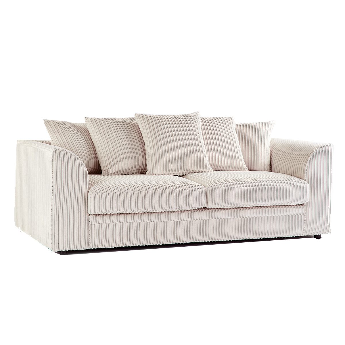 Dylan Jumbo Cord Fabric Corner Sofa with Cushions Available In Cream Colours 3+2 OR L shape