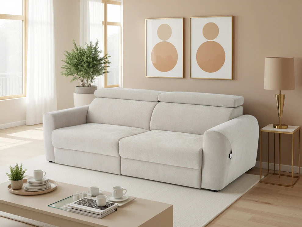 MNS Dakota Electric Sofabed Beige 3 Seater