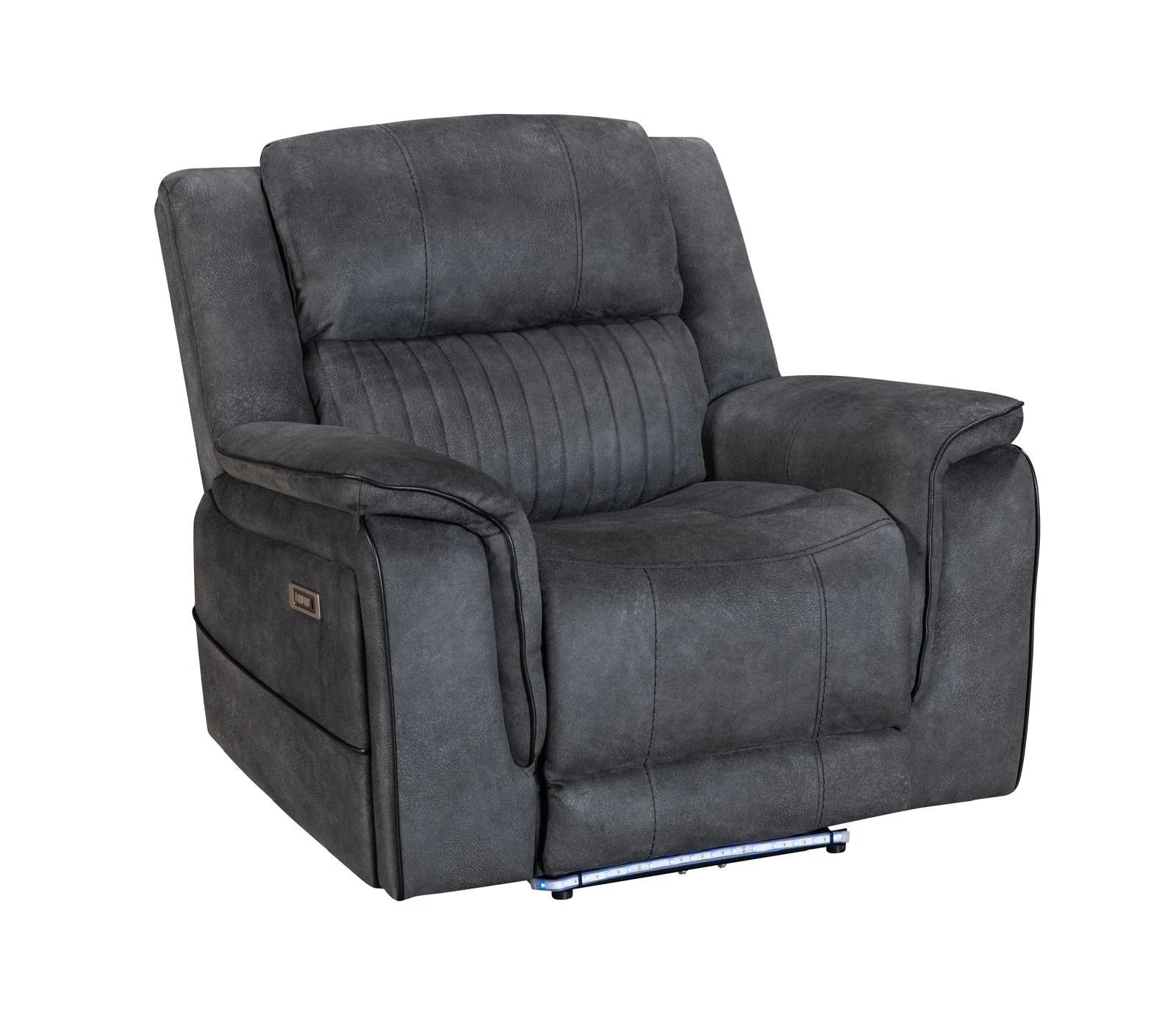 MNS Geneva Pro Fabric Electric Recliner Sofa 1 Seater,wireless Charging ,USB,LED