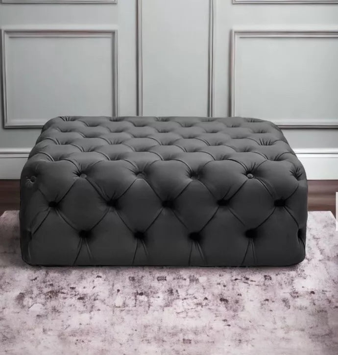 Moscow Chesterfield Velvet Coffee Table Footstool Available in All Size/ Colours