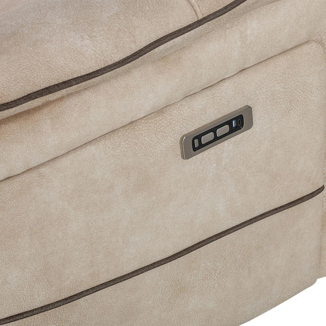 MNS Geneva Pro Fabric Electric Recliner Sofa 3+2+1 Set Wireless/Bluetooth/USB/Led