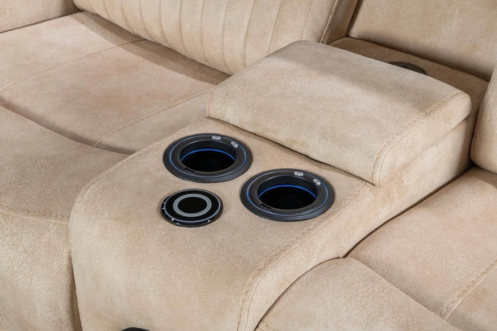 MNS Geneva Pro Fabric Electric Recliner Corner Sofa,Bluetooth USB, LED, Cupholder