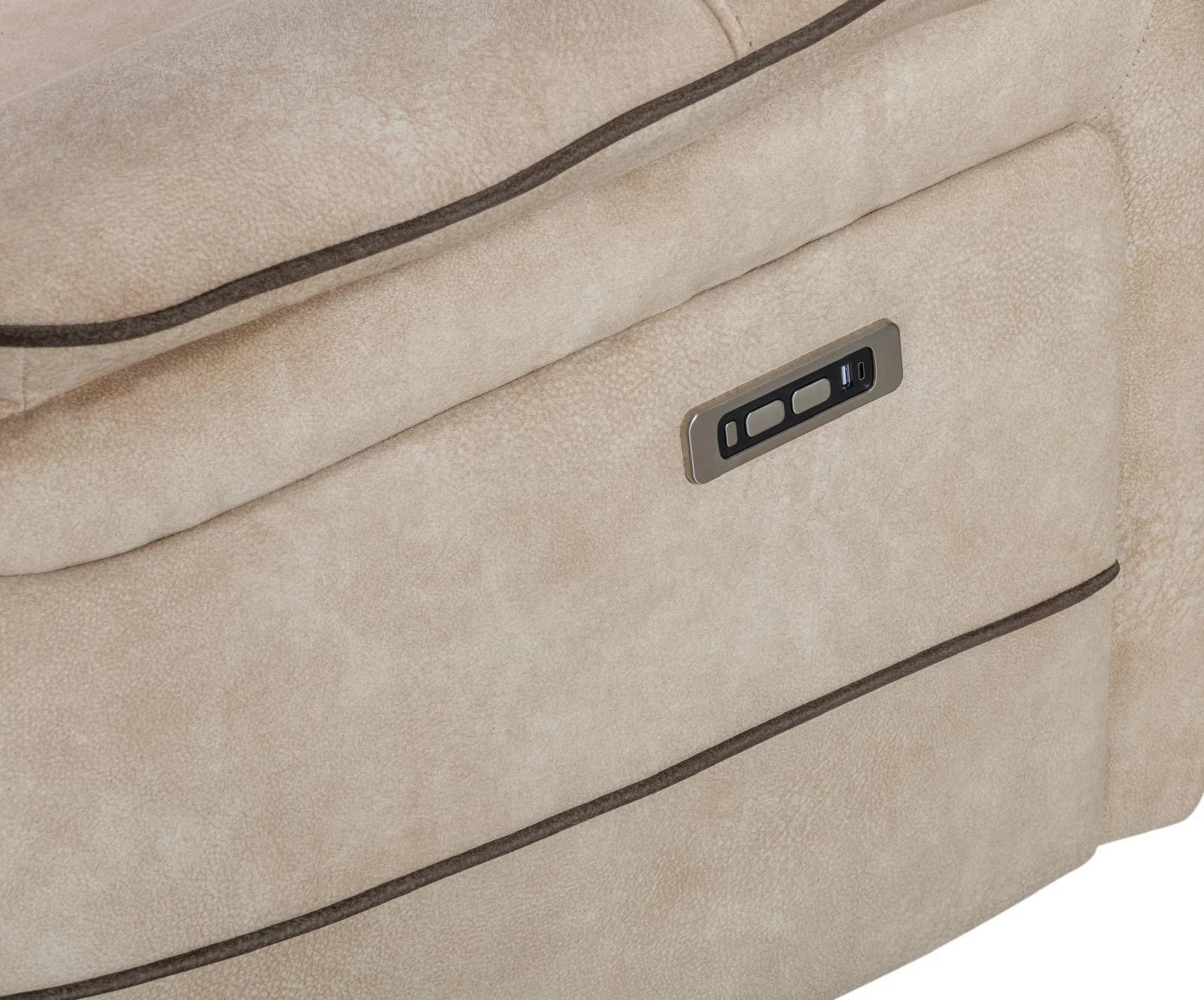 MNS Geneva Pro Fabric Electric Recliner Corner Sofa,Bluetooth USB, LED, Cupholder