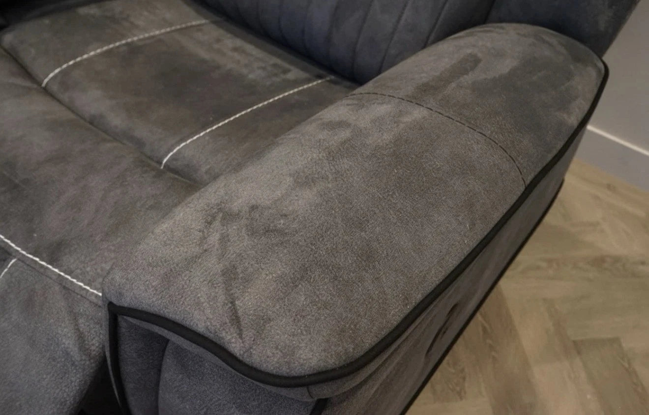 MNS Geneva Pro Fabric Electric Recliner Corner Sofa,Bluetooth USB, LED, Cupholder