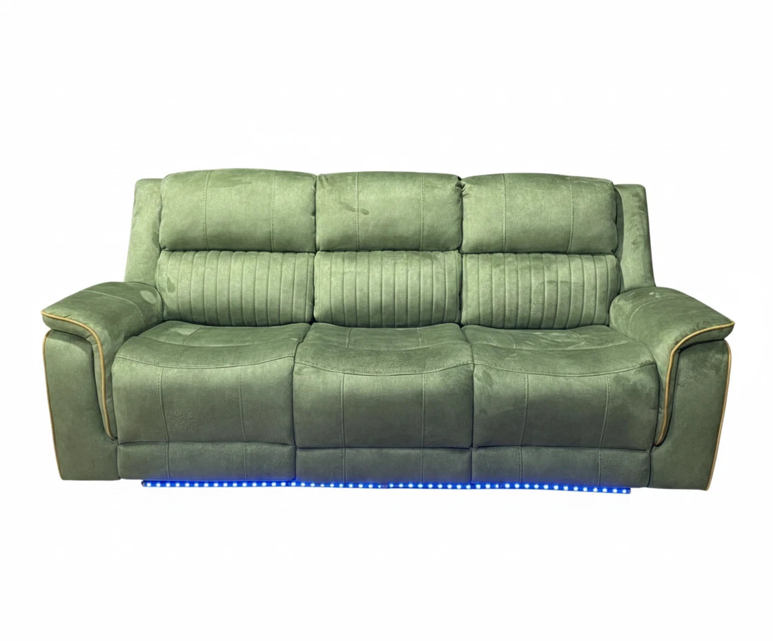 MNS  Emerald Green Geneva Pro Fabric Electric Recliner Sofa Set, Corner Sofa 3, 2 Seater and Armchair