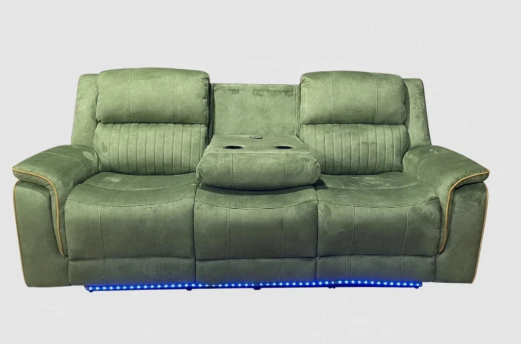 MNS Geneva Pro Fabric Electric Recliner Sofa 3+2 Set,Bluetooth,USB,Cooling-Cupholder