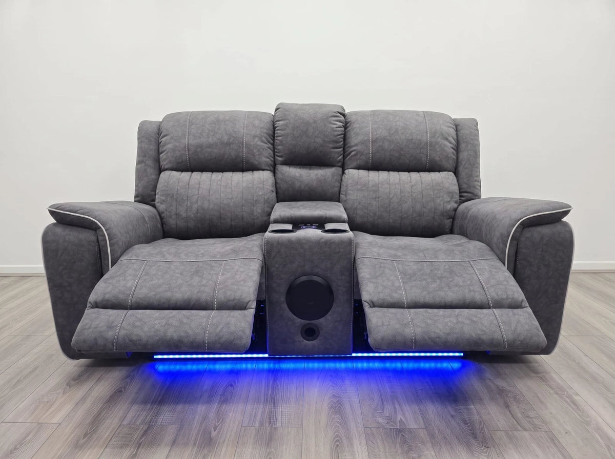 MNS Hannah Pro Electric Recliner 3&2 Sofa - Microfibre Fabric with Speakers, USB