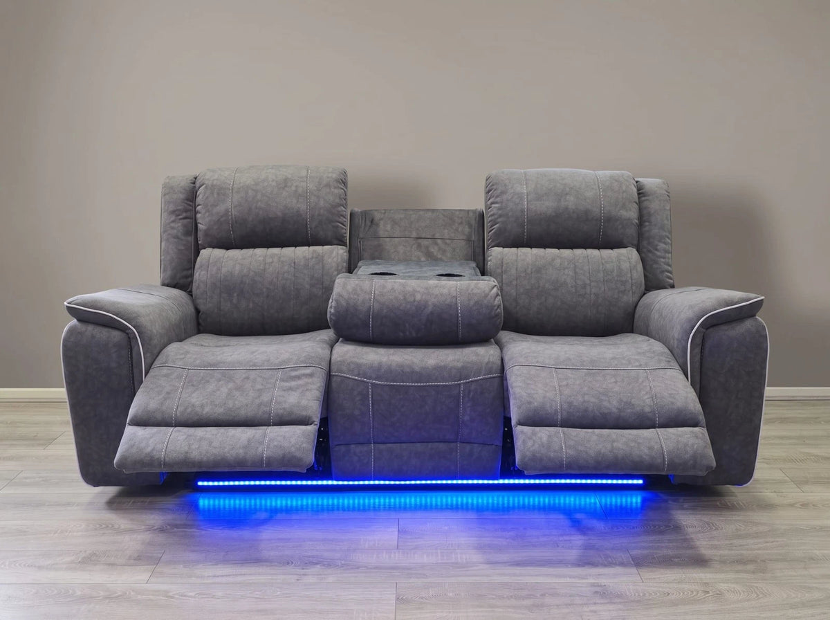 MNS Hannah Pro Electric Recliner 3&2 Sofa - Microfibre Fabric with Speakers, USB