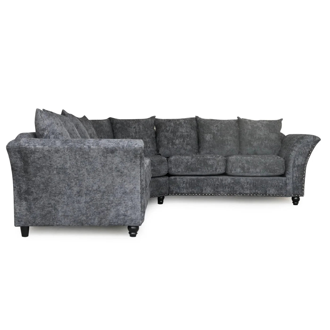 Harrison Full Back Fabric Double 5 Seater Corner Sofa Set