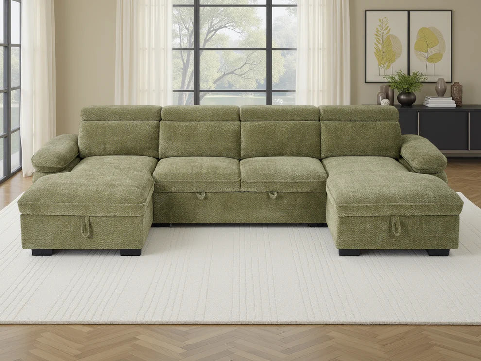 MNS Hudson Sofabed Blue U Shape Corner