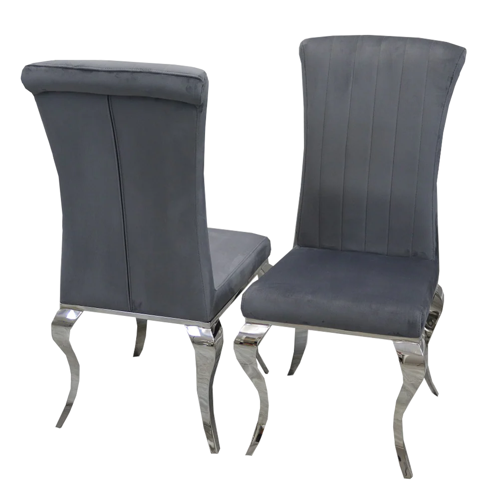 Nicole Dining Chair with Plain Back, Line & Cross Stitch