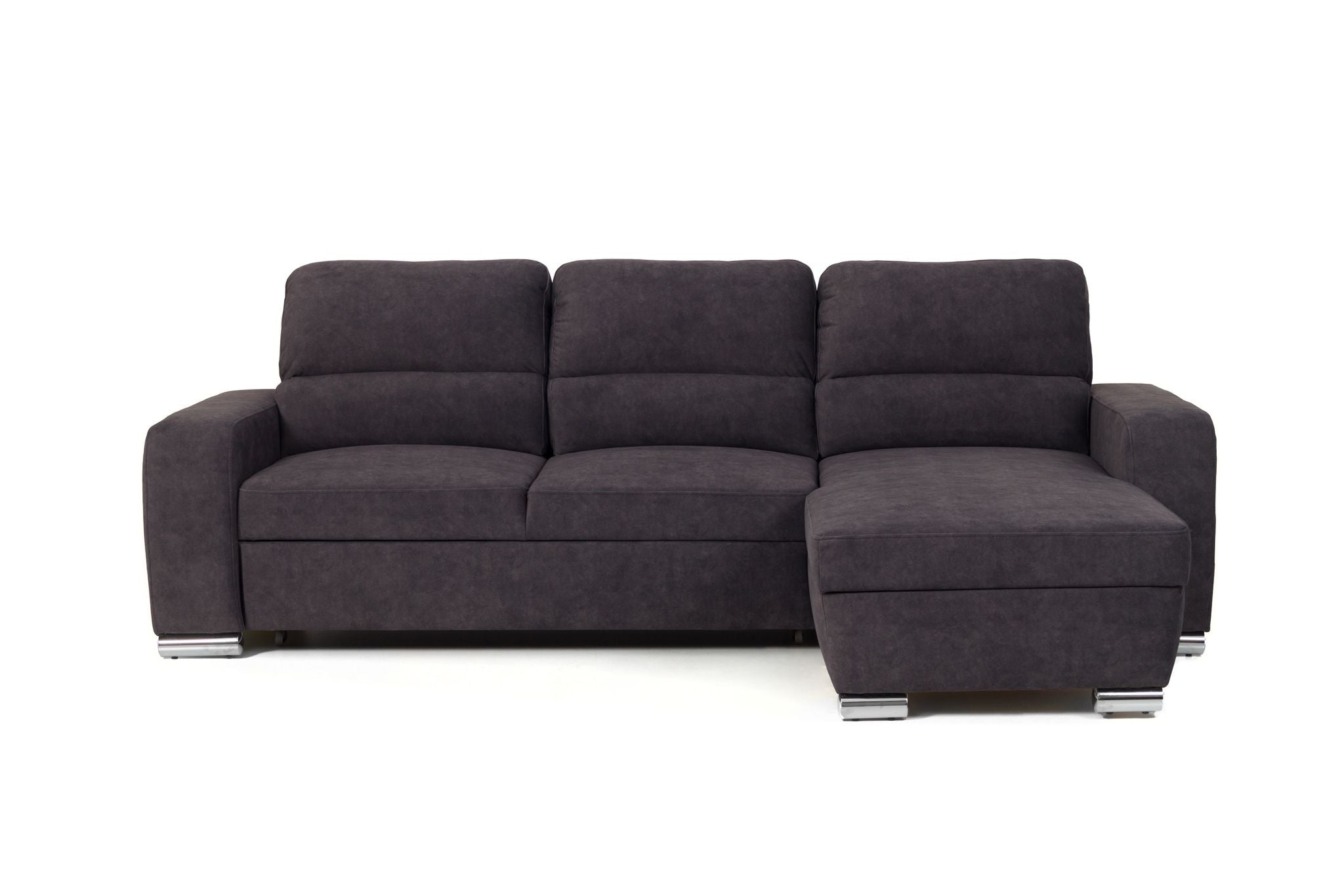 Niko Corner Sofa Bed With Storage Velour Upholstery Fabric Pull Out L-Shape