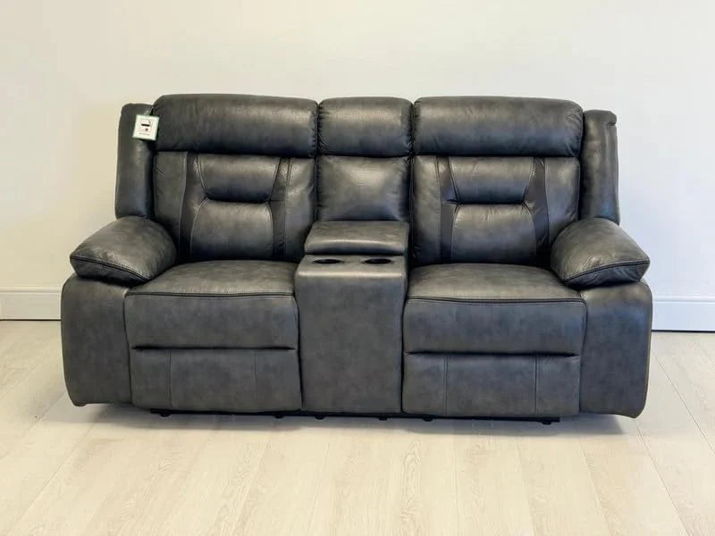 Nova Electric Recliner Leather Sofa  - 3+2 Seater With Dual Power Recliners, Console & Cup Holders – Modern Style