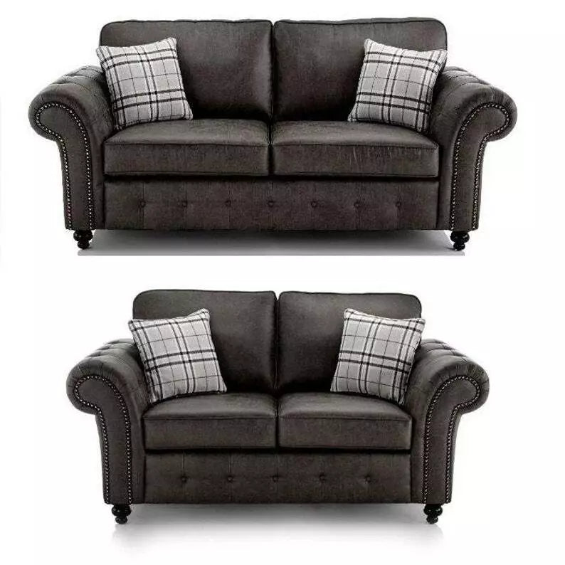 Oakland Suede Leather Sofa 3+2 Seater