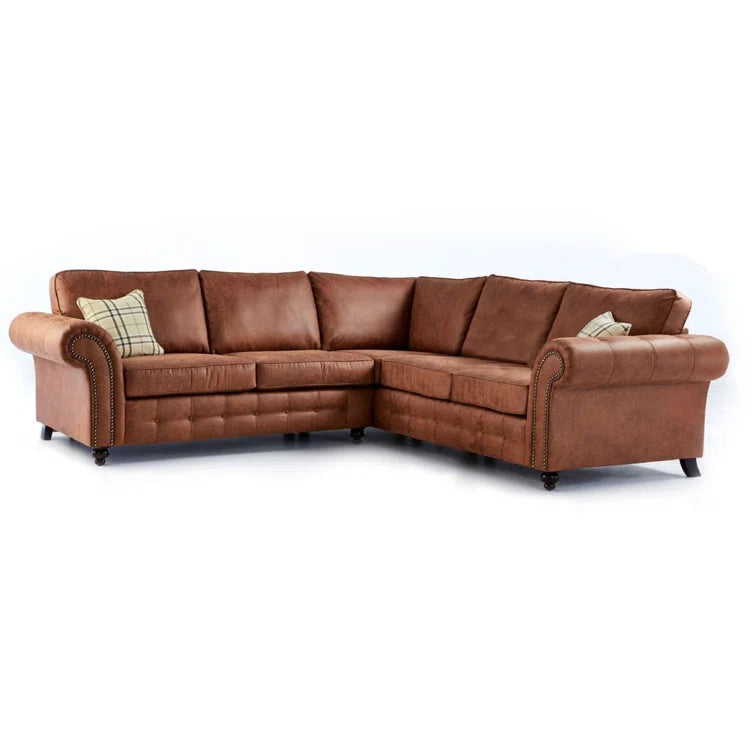 Oakland Suede Leather 2C2 Corner Sofa