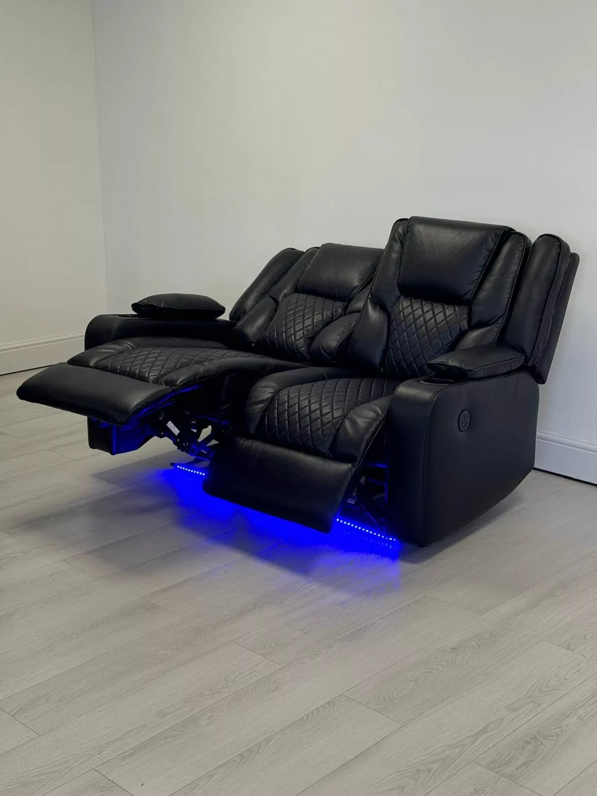 Electric Recliner Orlando Black 3+2 seater | USB, Cup Holders, LED