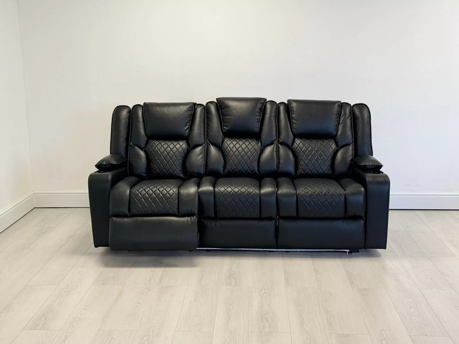 Electric Recliner Orlando Black 3+2 seater | USB, Cup Holders, LED