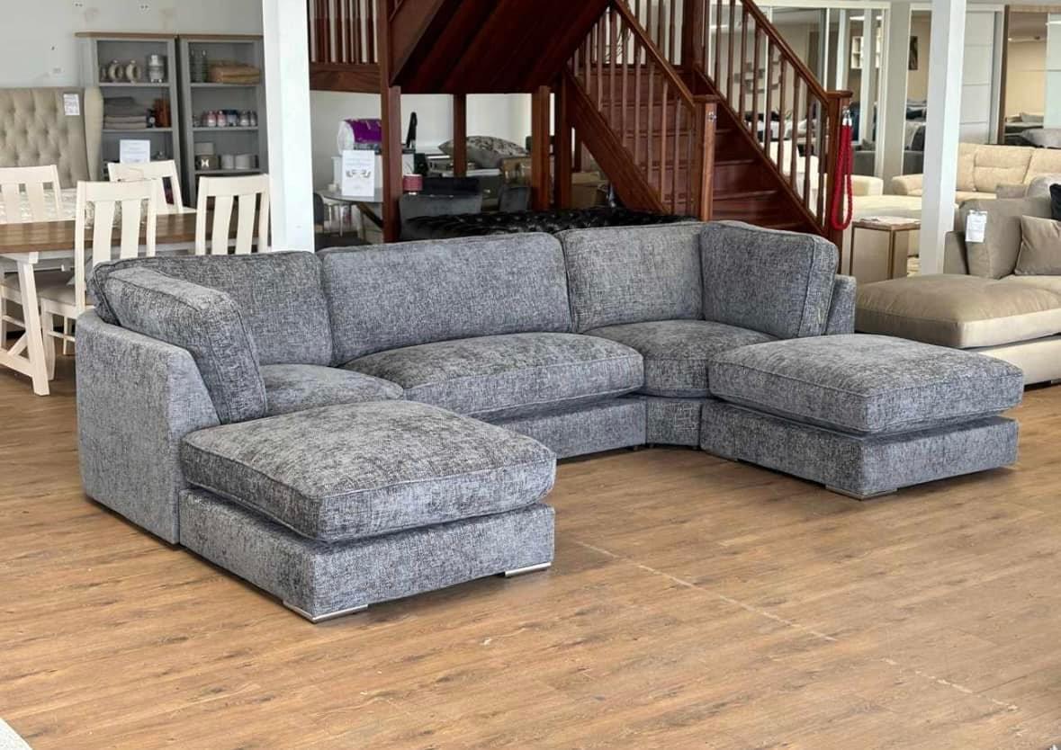 Grey Bishop U-Shape Corner Sofa