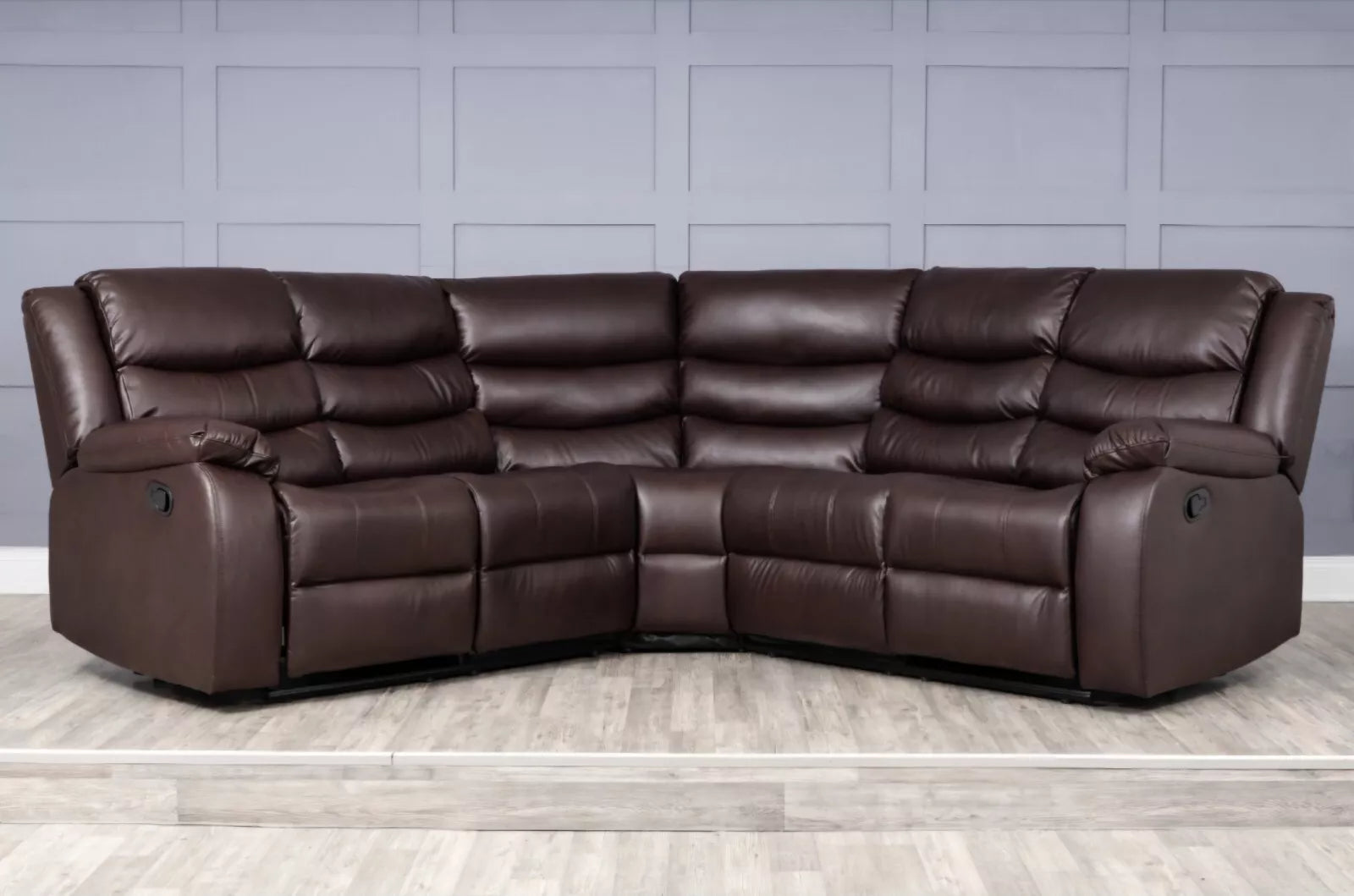  Roma Brown Corner Recliner Sofa