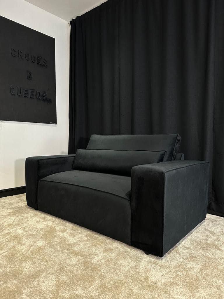 Large Corner Sofa, Five Seater Sofa Couch Grey- Black - Sloane Couch