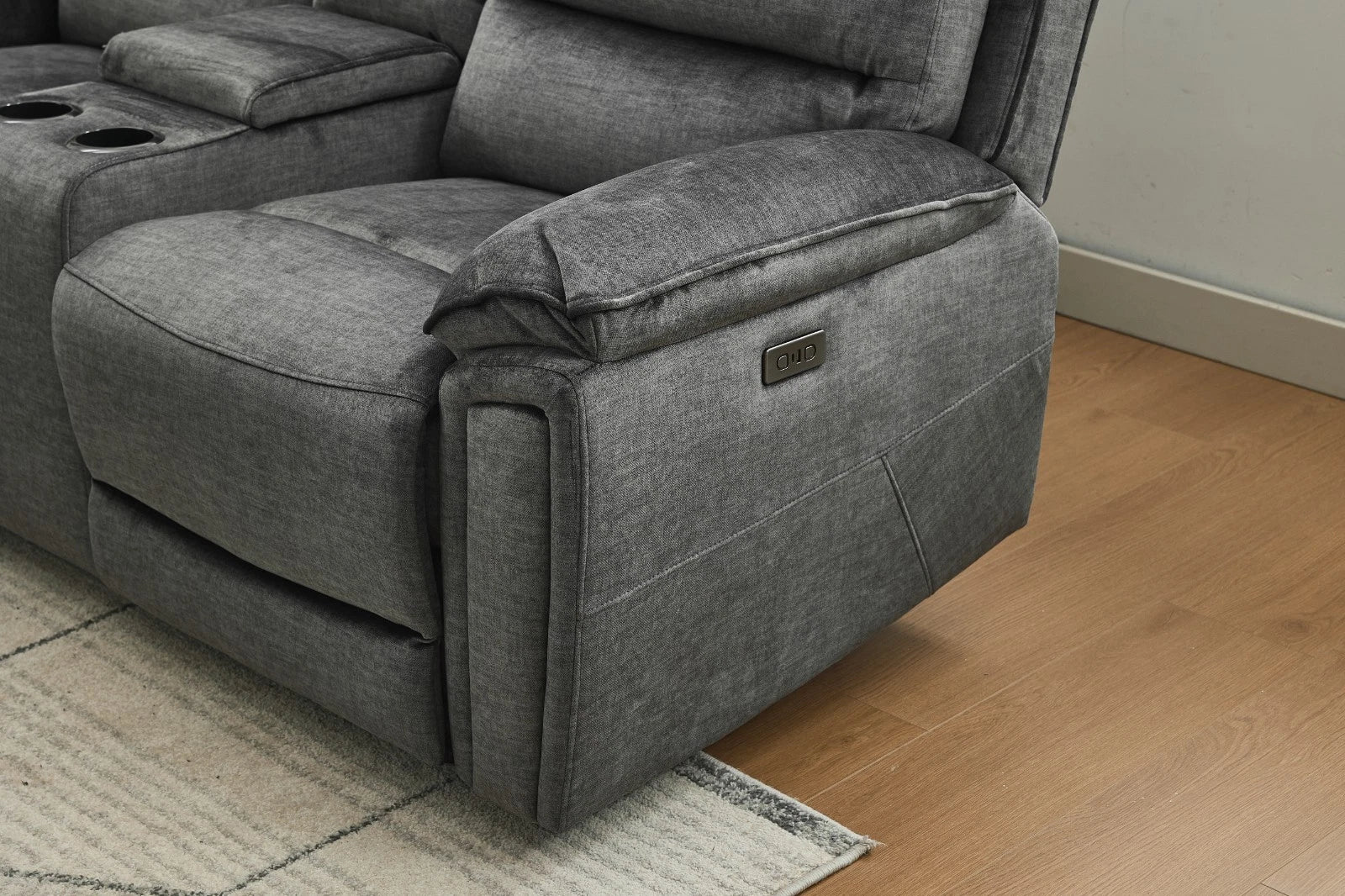 MNS Fabric Electric Recliner Sofa 3+2 seater, CupHolder, USB Charging, lights