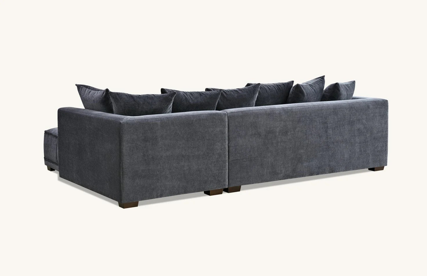 Aluxo Gramercy Right Hand Facing Corner Sofa – Steel Grey Velvet
